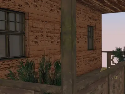 Wooden house 2 Low-poly 3D model