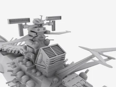 SCI FI Space Battleship Yamato 3D model 3D model