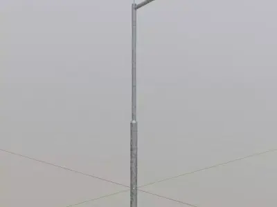 Street Light 2 Galvanized F1 M1 K0 3000mm Low-poly 3D model