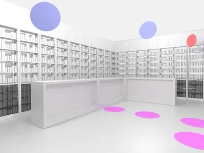 Pharmacy  Advertising  Designer Architectural Marketing Low-poly 3D model