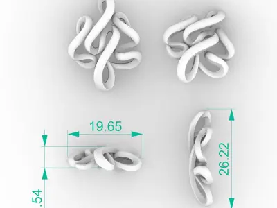 Brilliant Abstract Twisted Pendant Necklace 3D print model