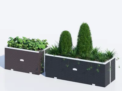 Polyrattan planter one 3D model