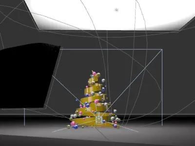Animated 3D Ribbon Christmas Tree 3D model