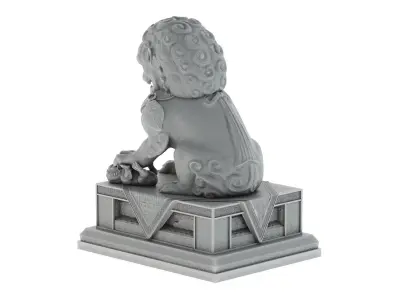 Chinese Lion Statue 3D model