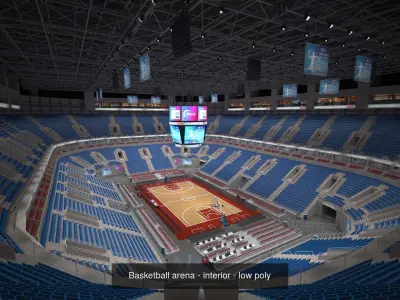 Basketball - NHL - IIHF Ice Hockey arena 3D Model Pack