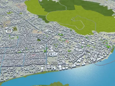 Bangui Central African Republic 25km Low-poly 3D model