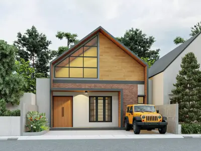 Scane lumion 10 villa scandinavian style and 3d exterior model 3D model