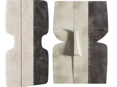 Wall Art Black Cream Face Low-poly 3D model