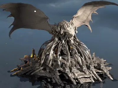 Merlins Grand Dragon fountain 1 3D model