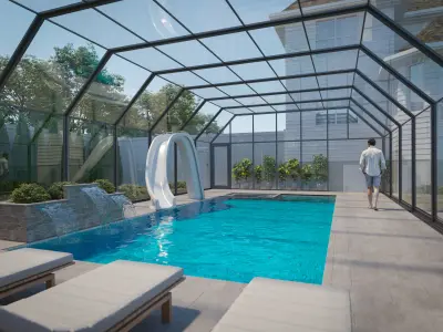 swimming pool render 3D model