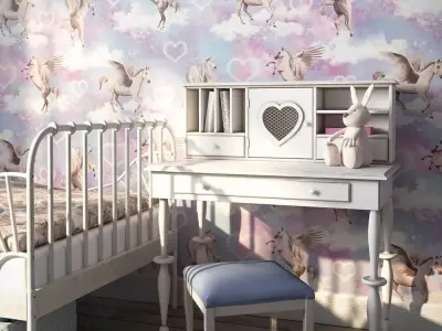 Enchanted Pegasus Dreams Kids Wallpaper Texture