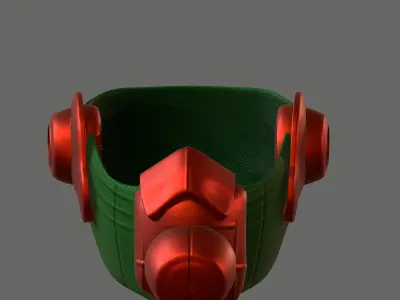 Gas mask helmet 3d model scifi Low-poly  Low-poly 3D model 230