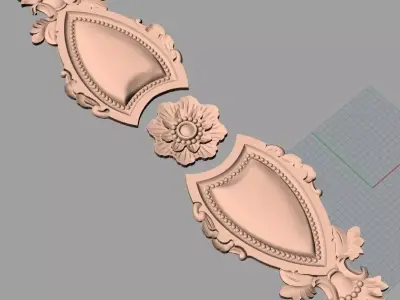 European furniture 3D relief models for CNC wood engraving E235 3D model
