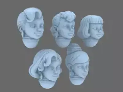 Legion of Barb Vintage Fashion Doll Heads 3D print model