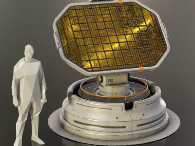 Sci-fi Solar Station PBR Low-poly 3D model