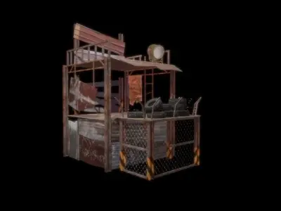 Watch tower Low-poly 3D model order