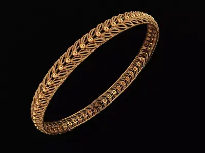 1358 Beaded Edge Scroll Bangle 61MM-9gm 3D print model