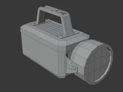 Retro Flashlight Low-poly 3D model