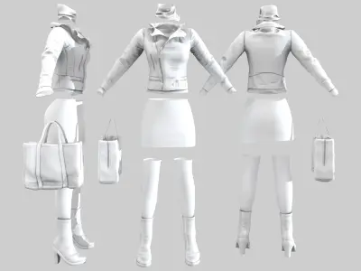 Urban Voyager Fashion Outfit Low-poly 3D model