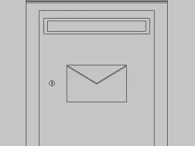 Blue Mailbox Low-poly 3D model