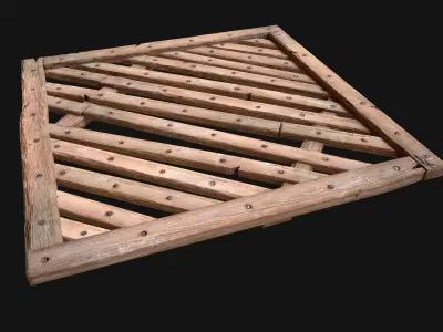 Medieval Wooden Floor  Ceiling Low-poly 3D model