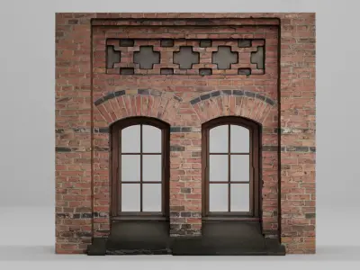 Modular Building Windows Low-poly 3D Low-poly 3D model