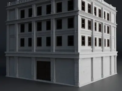 CLASSIC OLD EUROPEAN BUILDING 01 Low-poly 3D model