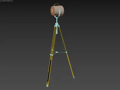 Floor lamp on tripod spot light 3D model