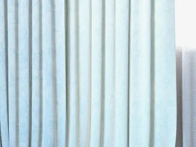 Curtains 04 Curtains with Tulle Linum 3D model