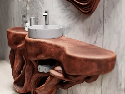 WildForm Wash No1  Organic Sink and Vanity Set 3D model