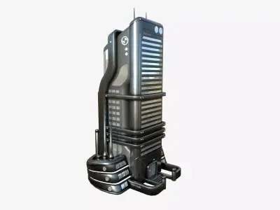 SciFi Building A09 Dark Metal - Sci Fi Exterior Design Low-poly 3D model