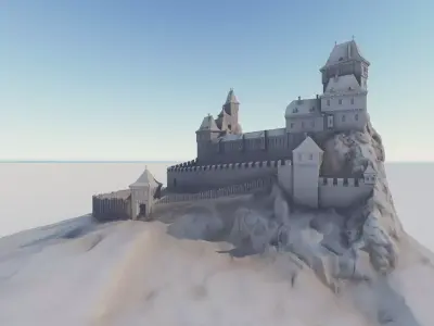 Trosky Castle Medieval 14thCentury Reconstruction 1 to 200 scale 3D print model