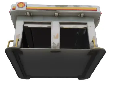 Abandoned Gas Station Service Garage Building PBR Game Ready Low-poly 3D model
