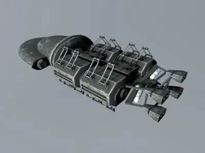 Sci Fi Cargo Shuttle Low-poly 3D model