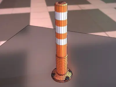 Traffic Delineator Flexipoller 750mm low-poly Low-poly 3D model