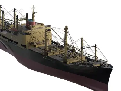 LARGE WW2 US CARGO SHIP 3D model
