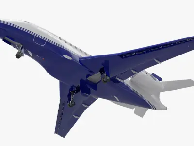  Business Jet Dassault Falcon 2000 Blue 