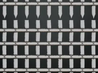 Rusty White Stylized Metal Gate PBR Seamless Texture
