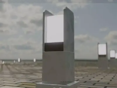 Street Light 8 Bollard 350mm Galvanized Version 1 Low-poly 3D model