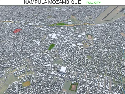 Nampula Mozambique 15km AI Low-poly 3D model