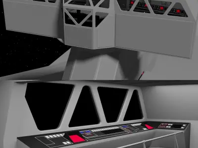 Arquitens Class Light Cruiser - with the interior of the bridge 3D model