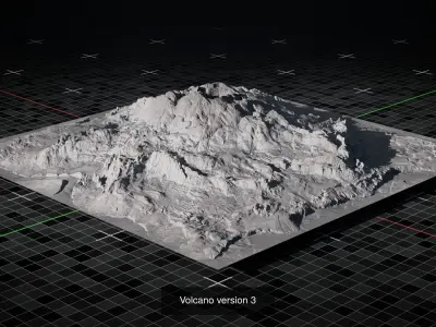 Volcano Landscape Terrain Assets 3D Model Pack