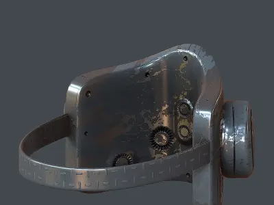 Gas mask helmet 3d model scifi Low-poly  Low-poly 3D model