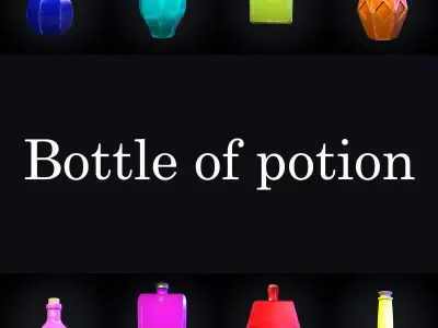 Bottle of potion Collection Low-poly 3D model