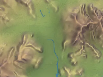 Busan - Topography Terrain Low-poly 3D model
