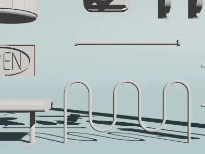 City Street Misc Asset Pack  3D model