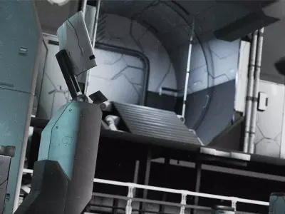 Modular Sci-fi low poly pack Trim Sheet texture Low-poly 3D model