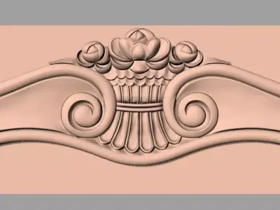 Door flower relief model STL format for CNC carving E470 3D model