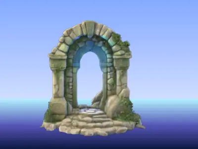 Ancient Portal Low-poly 3D model