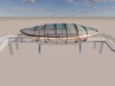 Pedestrian Bridge -A8 3D model